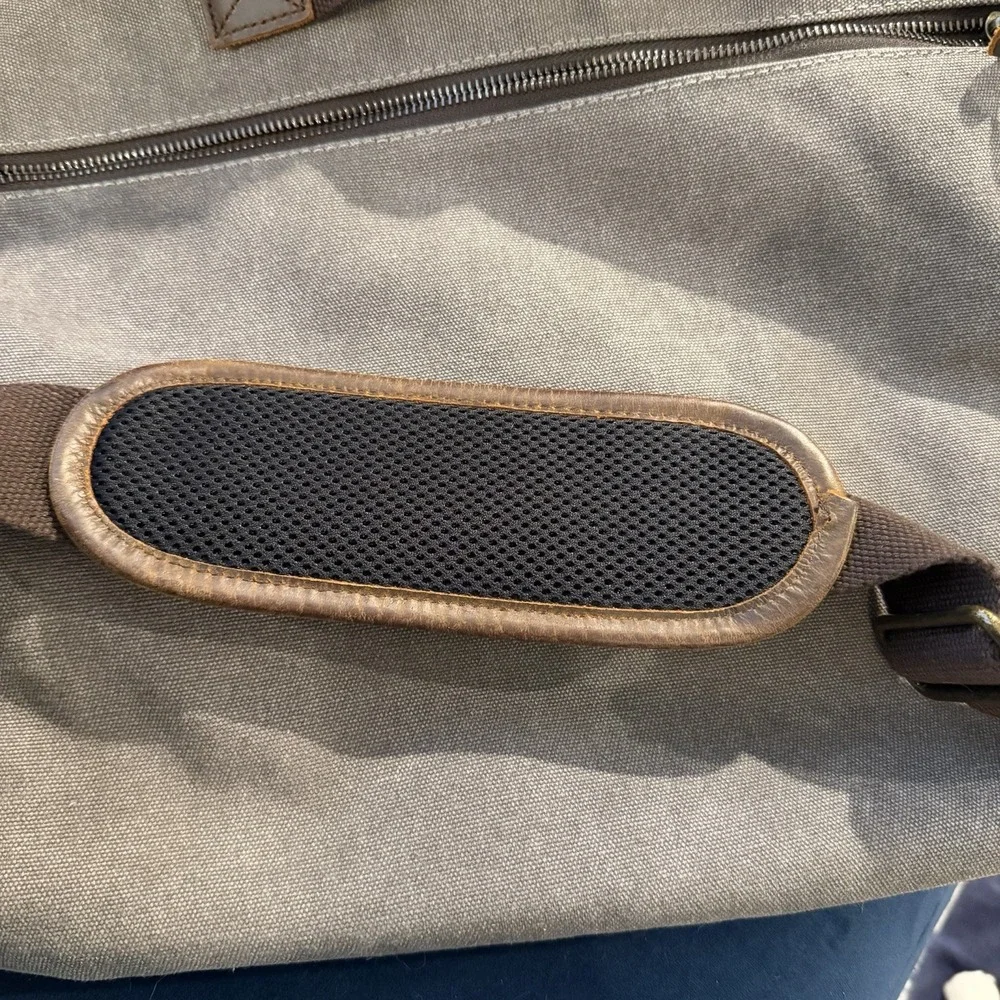 Lifewit Messenger Bag Gray‎ Canvas Brown Leather Satchel Cross Body Shoulder